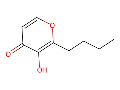 4H-Pyran-4-one, 2-butyl-3-hydroxy- structure