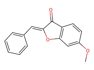 3(2H)-Benzofuranone, 6-methoxy-2-(phenylmethylene)-, (E)- structure