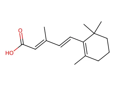 3-Methyl-5-(2,6,6-trimethylcyclohexen-1-yl)penta-2,4-dienoic acid structure