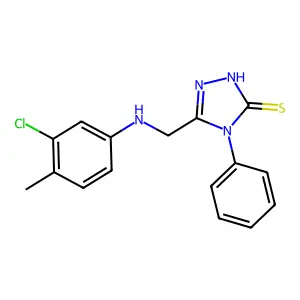 5-(((3-Chloro-4-methylphenyl)amino)methyl)-4-phenyl-4H-1,2,4-triazole-3-thiol structure