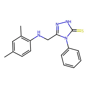 3-[(2,4-dimethylanilino)methyl]-4-phenyl-1H-1,2,4-triazole-5-thione structure