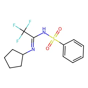 N'-Cyclopentyl-2,2,2-trifluoro-N-(phenylsulfonyl)acetimidamide structure