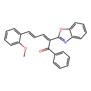 (2Z,4E)-2-(1,3-benzoxazol-2-yl)-5-(2-methoxyphenyl)-1-phenylpenta-2,4-dien-1-one structure