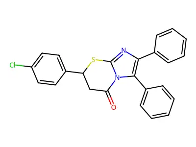 7-(4-chlorophenyl)-2,3-diphenyl-6,7-dihydro-5H-imidazo[2,1-b][1,3]thiazin-5-one structure