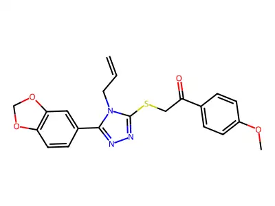 2-(4-Allyl-5-benzo[1,3]dioxol-5-yl-4H-[1,2,4]triazol-3-ylsulfanyl)-1-(4-methoxy-phenyl)-ethanone structure