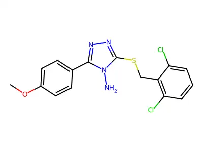 3-[(2,6-dichlorobenzyl)sulfanyl]-5-(4-methoxyphenyl)-4H-1,2,4-triazol-4-amine structure