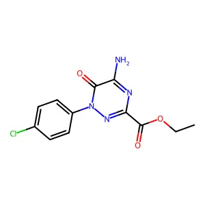 Ethyl 5-amino-1-(4-chlorophenyl)-6-oxo-1,6-dihydro-1,2,4-triazine-3-carboxylate structure