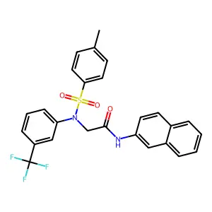 2-[[(4-methylphenyl)sulfonyl]-3-(trifluoromethyl)anilino]-N-(2-naphthyl)acetamide structure
