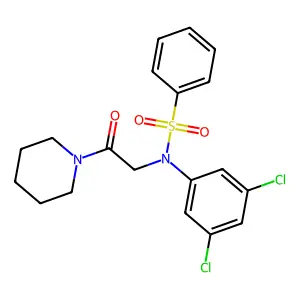 N-(3,5-dichlorophenyl)-N-(2-oxo-2-piperidin-1-ylethyl)benzenesulfonamide structure