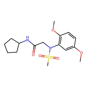 N-cyclopentyl-2-(2,5-dimethoxy-N-methylsulfonylanilino)acetamide structure