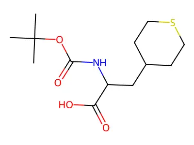 2-((tert-Butoxycarbonyl)amino)-3-(tetrahydro-2H-thiopyran-4-yl)propanoic acid structure
