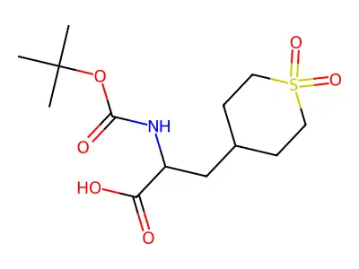 2-[(tert-butoxycarbonyl)amino]-3-(1,1-dioxidotetrahydro-2H-thiopyran-4-yl)propanoic acid structure