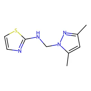 N-[(3,5-Dimethyl-1H-pyrazol-1-yl)methyl]-2-thiazolamine structure