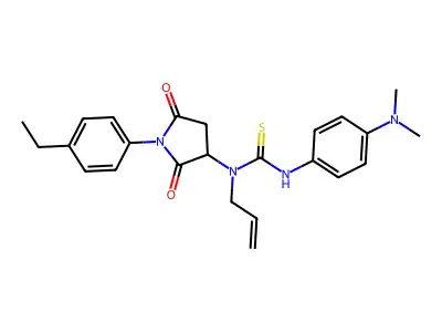 N-allyl-N'-[4-(dimethylamino)phenyl]-N-[1-(4-ethylphenyl)-2,5-dioxo-3-pyrrolidinyl]thiourea structure