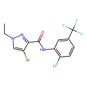4-bromo-N-[2-chloro-5-(trifluoromethyl)phenyl]-1-ethylpyrazole-3-carboxamide structure