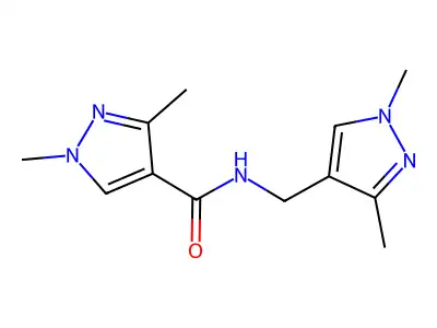 N-[(1,3-dimethyl-1H-pyrazol-4-yl)methyl]-1,3-dimethyl-1H-pyrazole-4-carboxamide structure