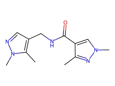 N-[(1,5-dimethyl-1H-pyrazol-4-yl)methyl]-1,3-dimethyl-1H-pyrazole-4-carboxamide structure