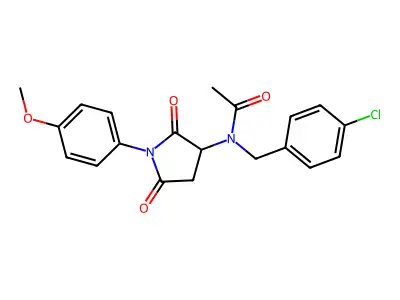 N-[(4-chlorophenyl)methyl]-N-[1-(4-methoxyphenyl)-2,5-dioxopyrrolidin-3-yl]acetamide structure