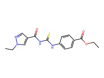 Ethyl 4-[(1-ethylpyrazole-4-carbonyl)carbamothioylamino]benzoate structure