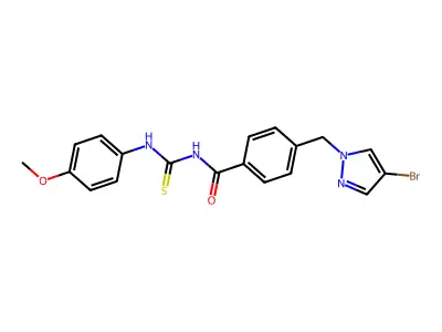 4-[(4-bromopyrazol-1-yl)methyl]-N-[(4-methoxyphenyl)carbamothioyl]benzamide structure
