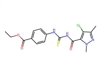 Ethyl 4-[(4-chloro-2,5-dimethylpyrazole-3-carbonyl)carbamothioylamino]benzoate structure