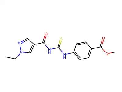 Methyl 4-[(1-ethylpyrazole-4-carbonyl)carbamothioylamino]benzoate structure