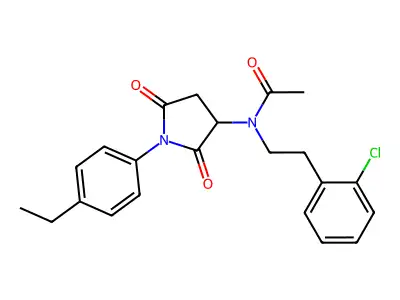 N-[2-(2-chlorophenyl)ethyl]-N-[1-(4-ethylphenyl)-2,5-dioxopyrrolidin-3-yl]acetamide structure