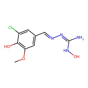 2-[(3-Chloro-4-hydroxy-5-methoxyphenyl)methylideneamino]-1-hydroxyguanidine structure