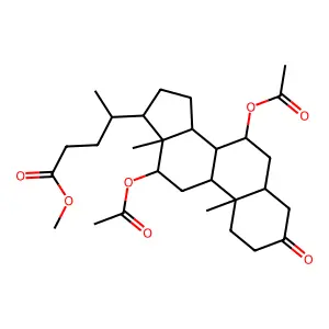 7,12-Diacetoxy-3-oxo-5-cholan-24-oic acid methyl ester structure