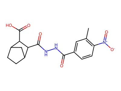 bicyclo[2.2.1]heptane-2,3-dicarboxylic acid, mono[2-(3-methyl-4-nitrobenzoyl)hydrazide] structure