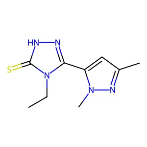 5-(1,3-dimethyl-1H-pyrazol-5-yl)-4-ethyl-4H-1,2,4-triazole-3-thiol structure