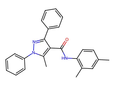 N-(2,4-dimethylphenyl)-5-methyl-1,3-diphenyl-1H-pyrazole-4-carboxamide structure