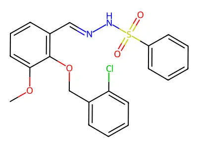 N'-(2-((2-Chlorobenzyl)oxy)-3-methoxybenzylidene)benzenesulfonohydrazide structure