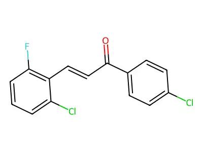 3-(2-Chloro-6-fluoro-phenyl)-1-(4-chlorophenyl)prop-2-en-1-one structure
