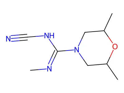 N-cyano-N',2,6-trimethylmorpholine-4-carboximidamide structure