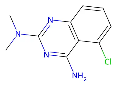 4-Amino-2-dimethylamino-5-chloroquinazoline structure