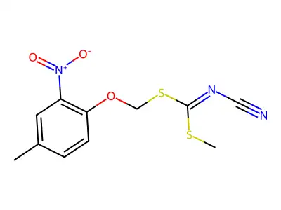 [(4-Methyl-2-nitrophenoxy)methylsulfanyl-methylsulfanylmethylidene]cyanamide structure