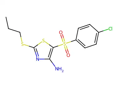 4-Amino-5-(4-chlorophenylsulfonyl)-2-(propylthio)thiazole structure