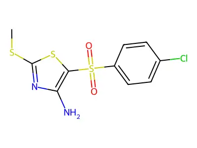 5-((4-Chlorophenyl)sulfonyl)-2-(methylthio)thiazol-4-amine structure