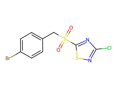 5-(((4-Bromophenyl)methyl)sulfonyl)-3-chloro-1,2,4-thiadiazole structure