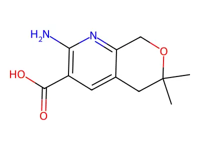 2-Amino-6,6-dimethyl-5,8-dihydro-6H-pyrano(3,4-b)pyridine-3-carboxylic acid structure