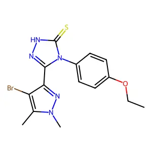 5-(4-bromo-1,5-dimethyl-1H-pyrazol-3-yl)-4-(4-ethoxyphenyl)-4H-1,2,4-triazole-3-thiol structure