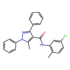 N-(5-chloro-2-methylphenyl)-5-methyl-1,3-diphenyl-1H-pyrazole-4-carboxamide structure