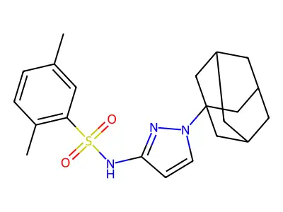 N-[1-(1-adamantyl)pyrazol-3-yl]-2,5-dimethylbenzenesulfonamide structure