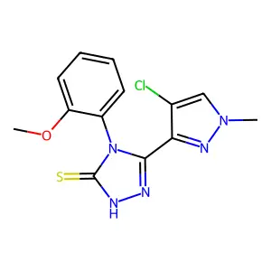 5-(4-chloro-1-methyl-1H-pyrazol-3-yl)-4-(2-methoxyphenyl)-4H-1,2,4-triazole-3-thiol structure