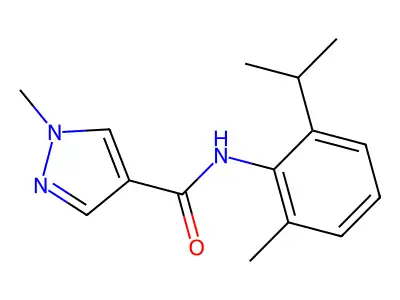 1-methyl-N-(2-methyl-6-propan-2-ylphenyl)pyrazole-4-carboxamide structure
