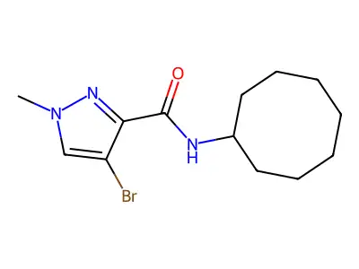 4-bromo-N-cyclooctyl-1-methylpyrazole-3-carboxamide structure