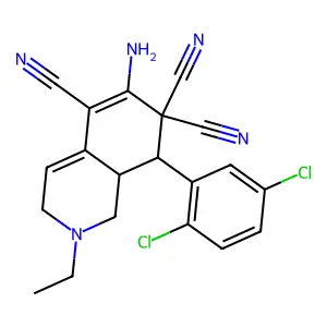 6-amino-8-(2,5-dichlorophenyl)-2-ethyl-2,3,8,8a-tetrahydro-5,7,7(1H)-isoquinolinetricarbonitrile structure