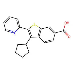 Benzo[b]thiophene-6-carboxylic acid,3-cyclopentyl-2-(2-pyridinyl)- structure