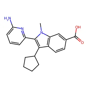 1h-Indole-6-carboxylic acid,2-(6-amino-2-pyridinyl)-3-cyclopentyl-1-methyl- structure